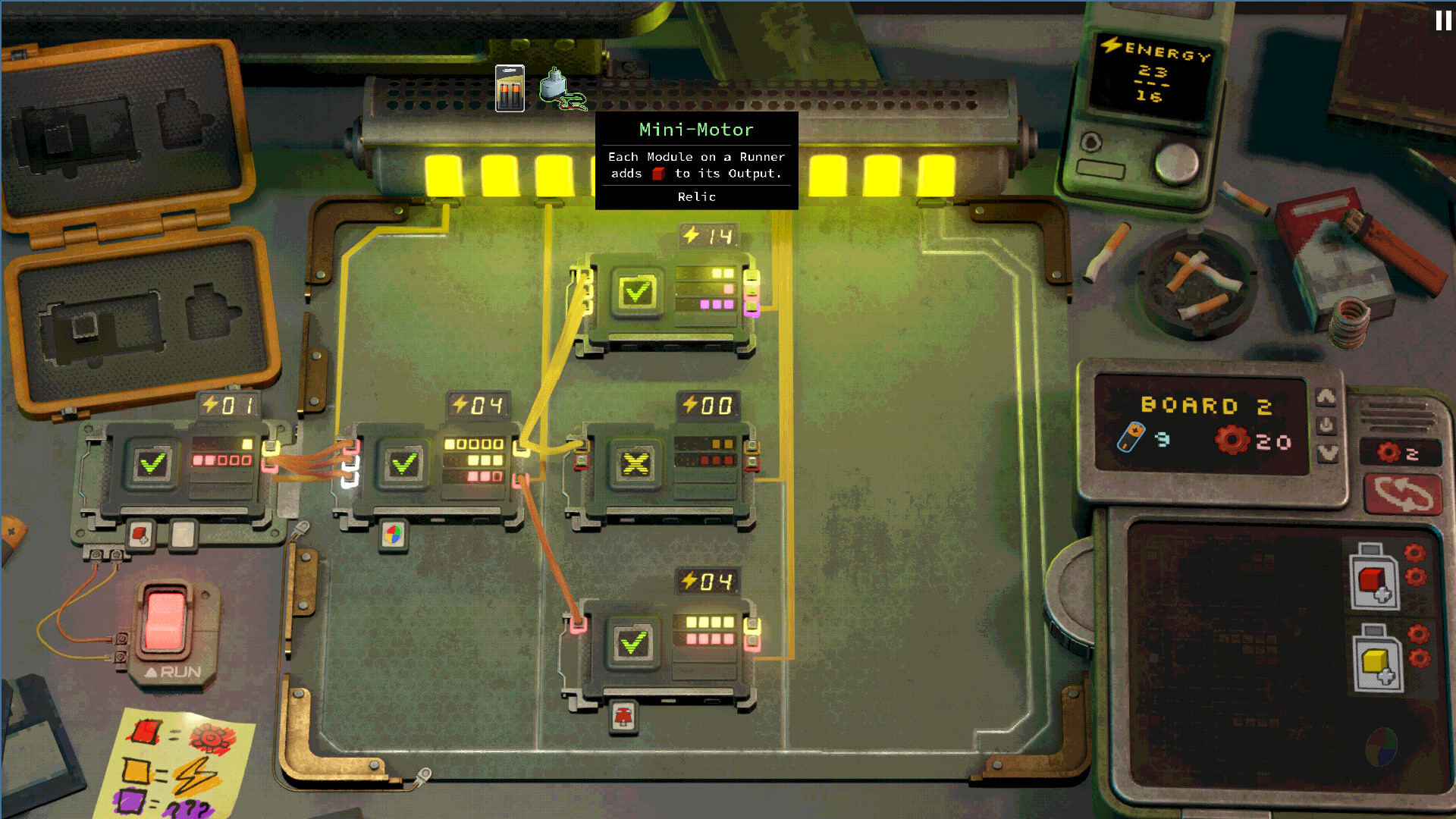 Gameplay screenshot of Retroneer showcasing circuit crafting mechanics