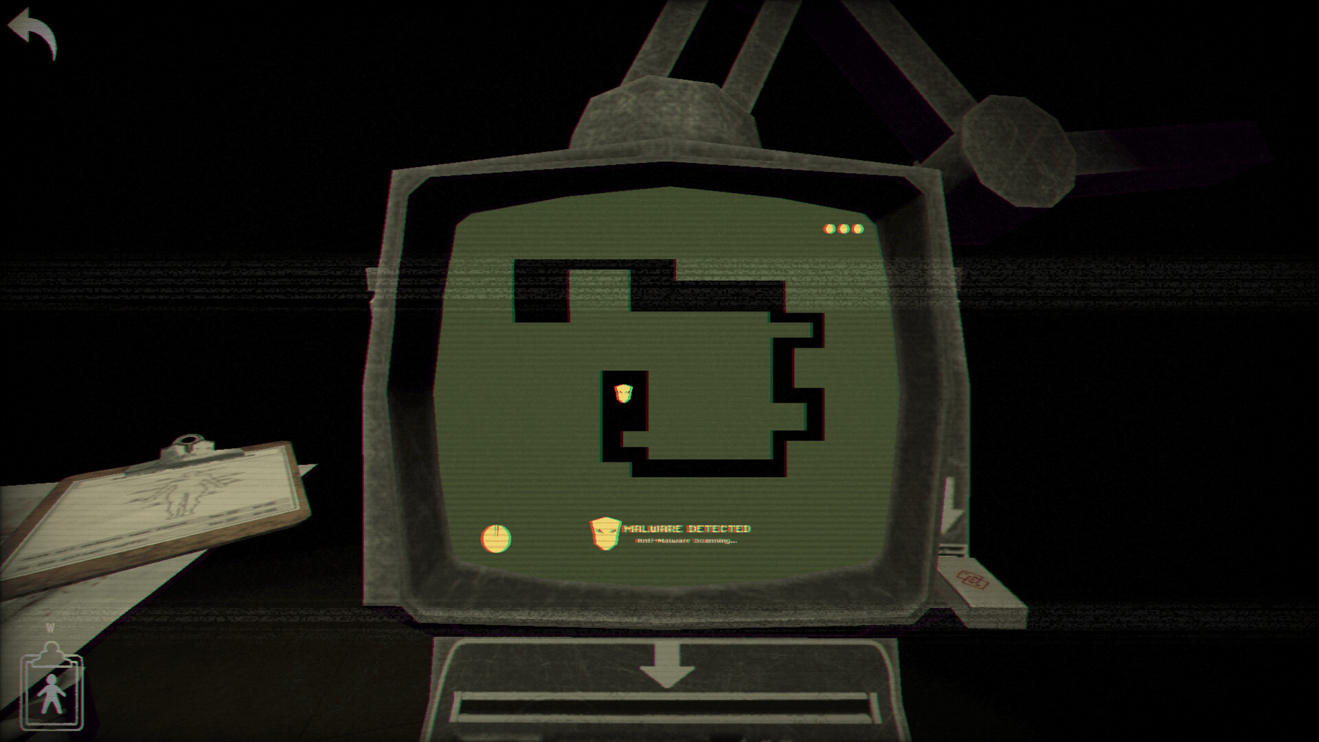 Screenshot from Smile More showing a medical simulation game interface.