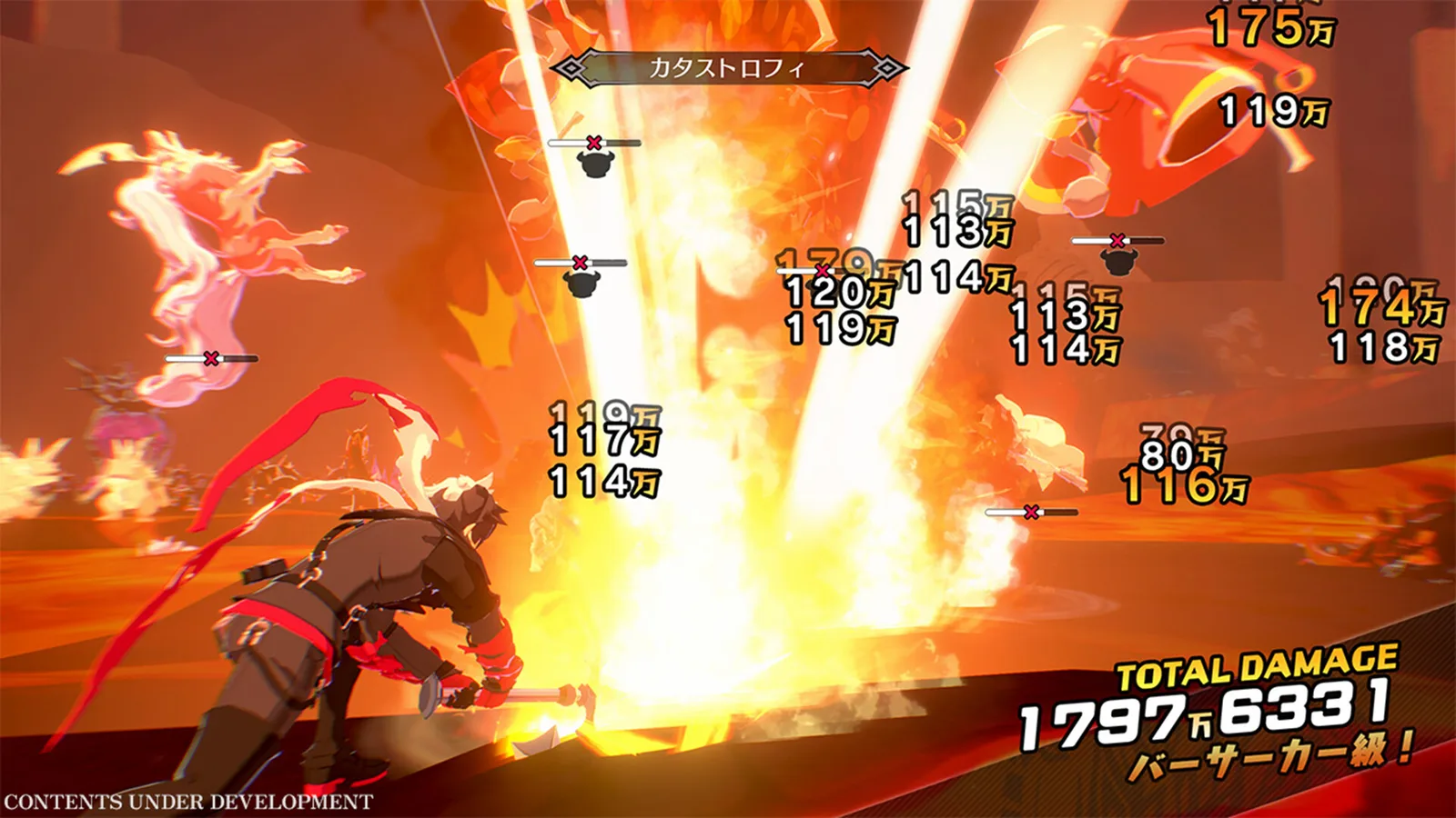 Explosive battle scene in Disgaea Mayhem showcasing high damage numbers.