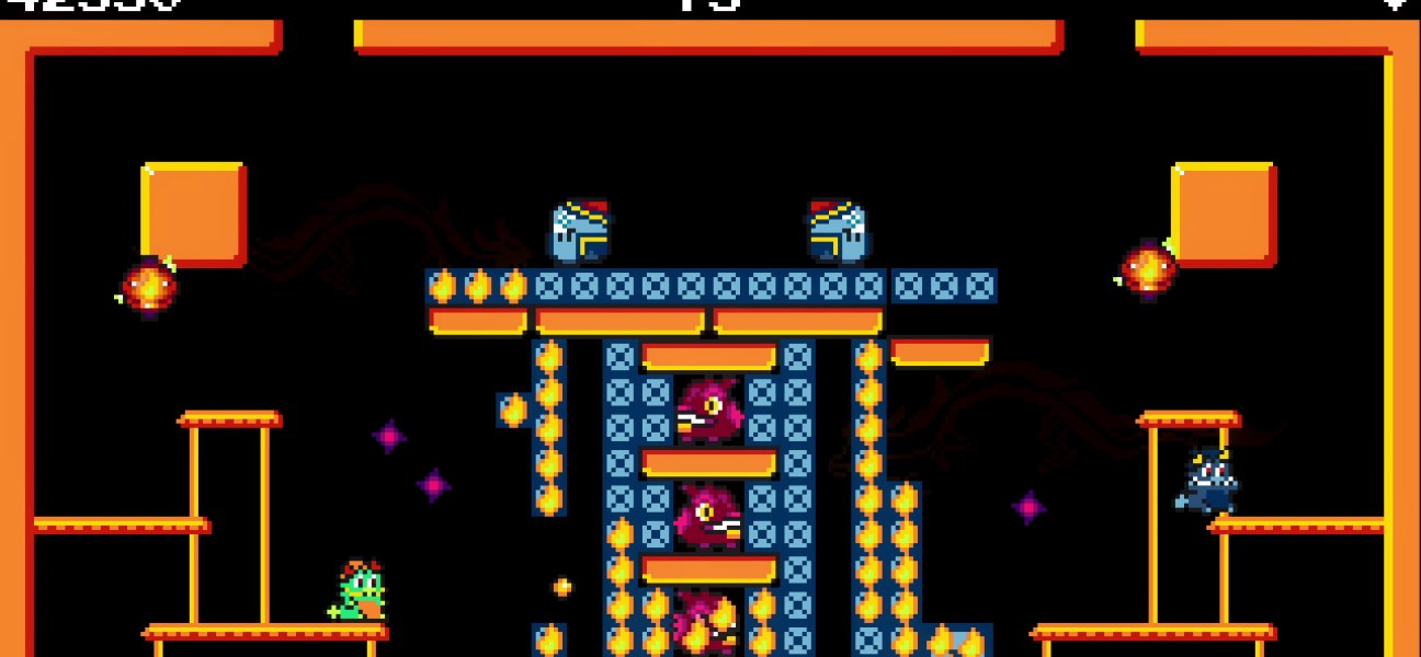 Colorful retro-style gameplay of Dragon Dragon Fire Fire Deluxe with vibrant action.
