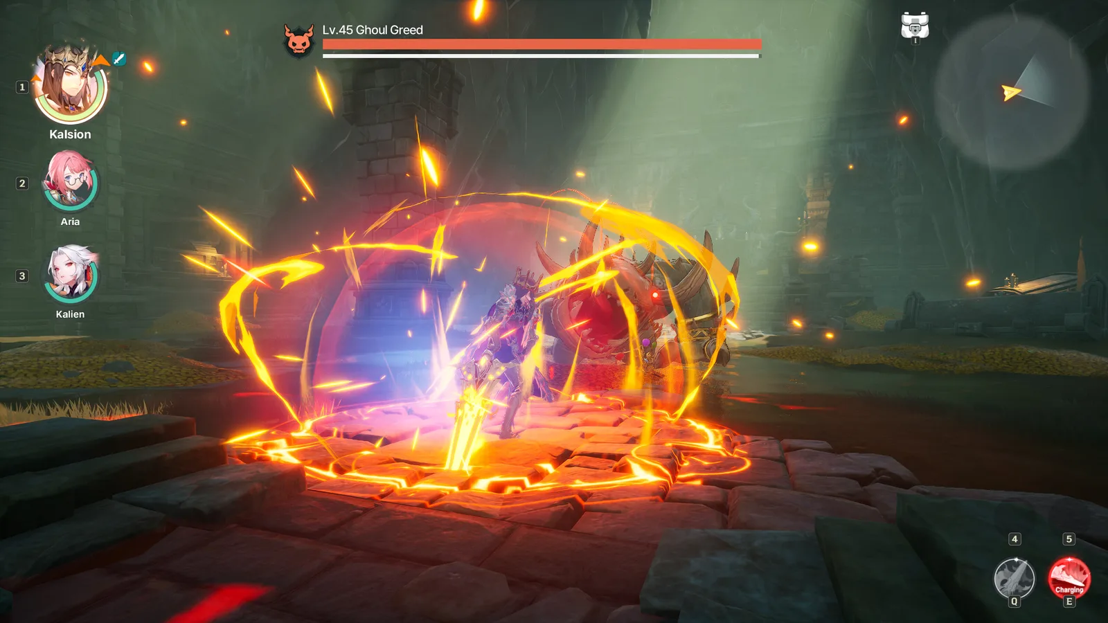Action-packed scene from DragonSword: Awakening featuring a character battling a Ghoul.