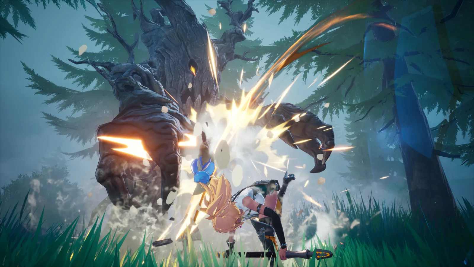 Action-packed scene from DragonSword: Awakening featuring a character battling a monstrous foe.