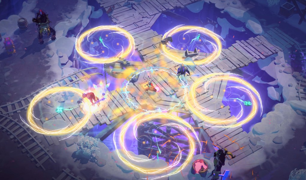 Dynamic action scene from Echoes of Mystralia with magical effects and characters
