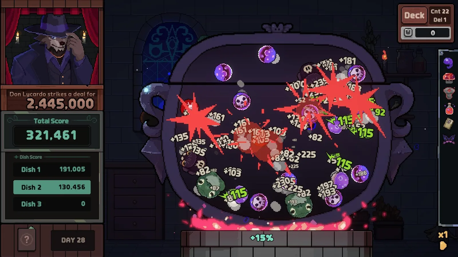 Dynamic potion crafting scene in Kinny and the Cosmic Cauldron