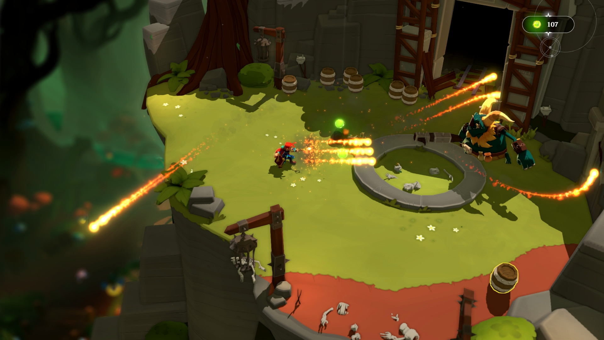 Mages of Mystralia — Action-packed scene from Mages of Mystralia with spells and a creature