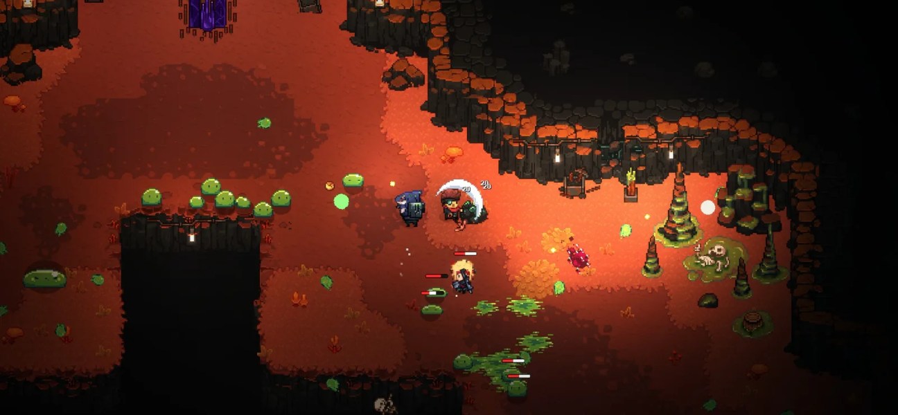 Action-packed scene from MineGeon: Renegades featuring vibrant environments and combat.