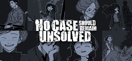 Collage of characters from No Case Should Remain Unsolved, a mystery adventure game.