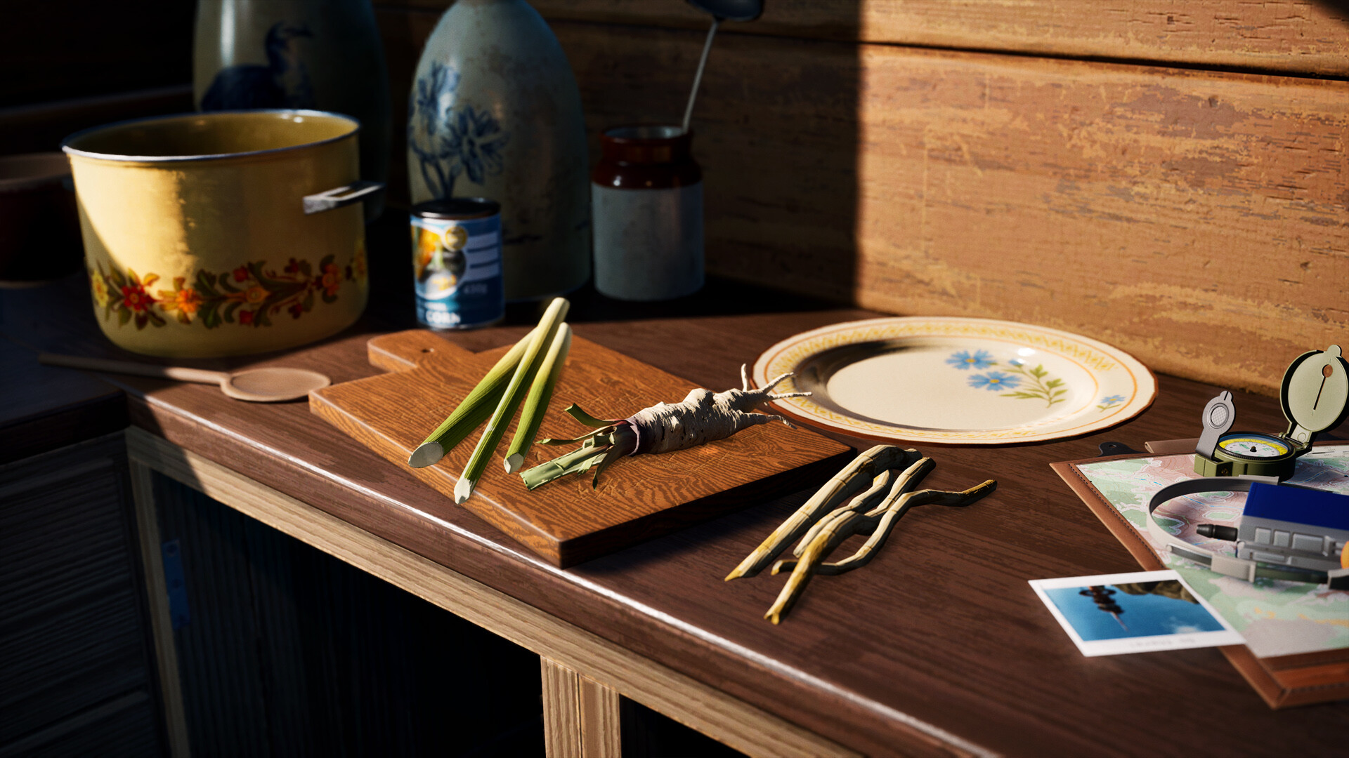 Detailed kitchen scene with ingredients for Prologue: Go Wayback!