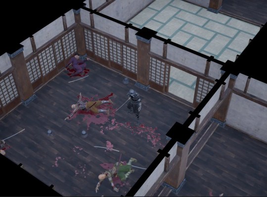 Intense battle scene in Samurai: Ronin's Path showcasing a warrior amidst fallen enemies