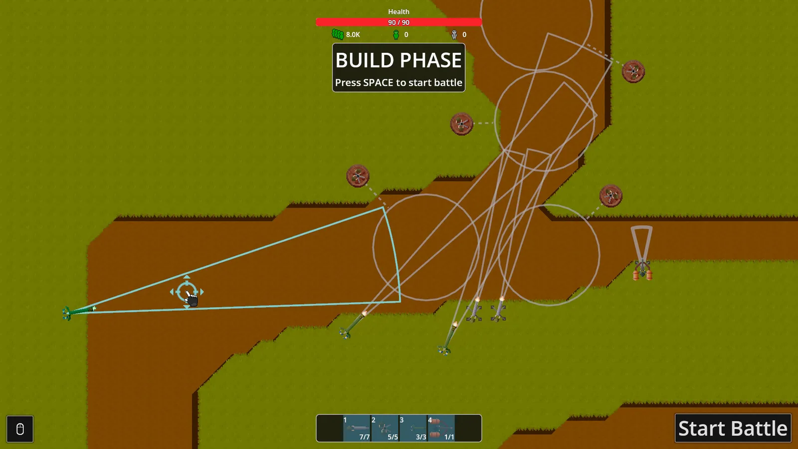 Gameplay screenshot of Sir, We Have an Orc Problem during build phase