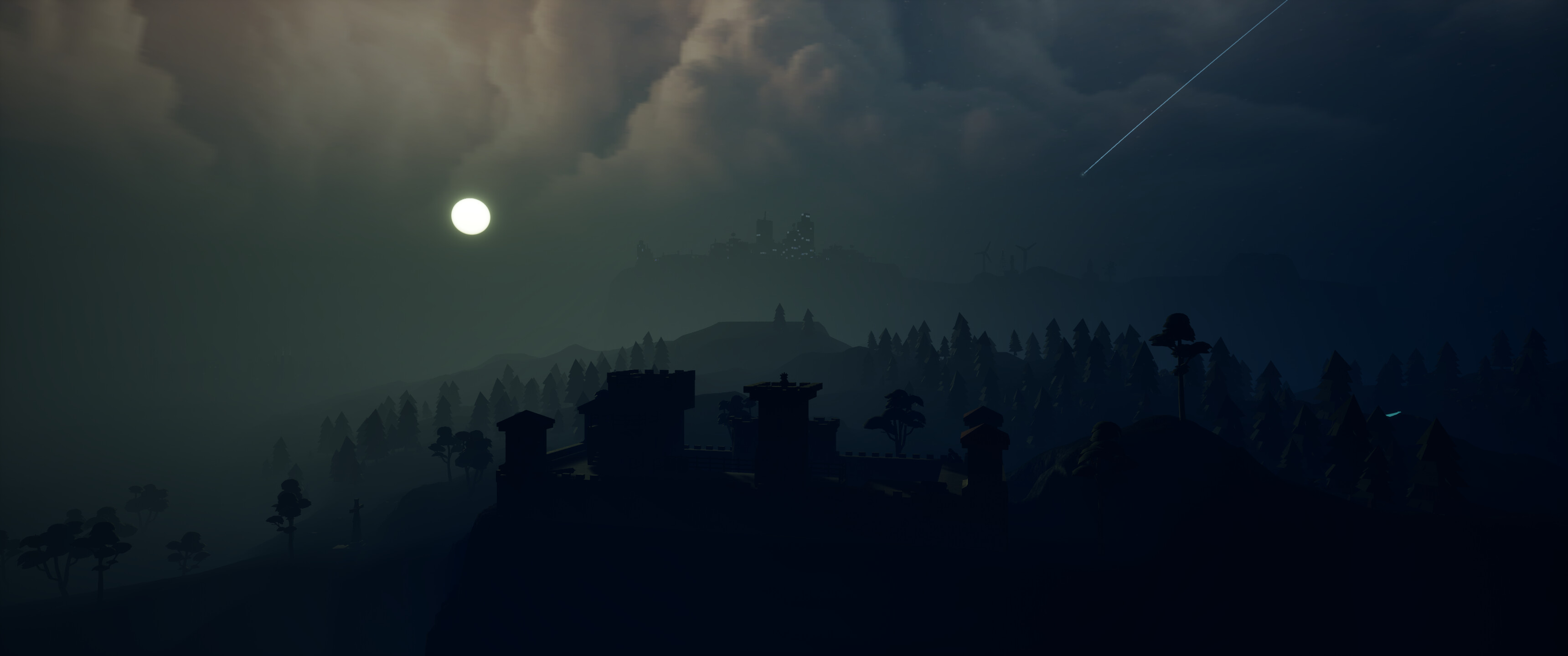 Mysterious landscape at dusk in ZombUs, showcasing a haunting atmosphere.