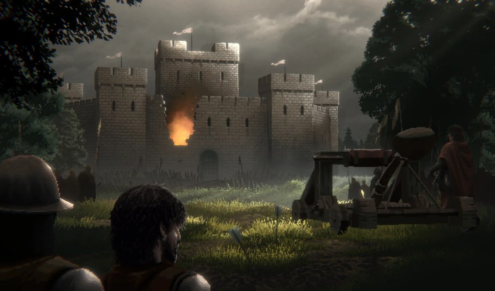 Epic siege scene from Defender of the Crown: The Legend Returns with a castle under attack