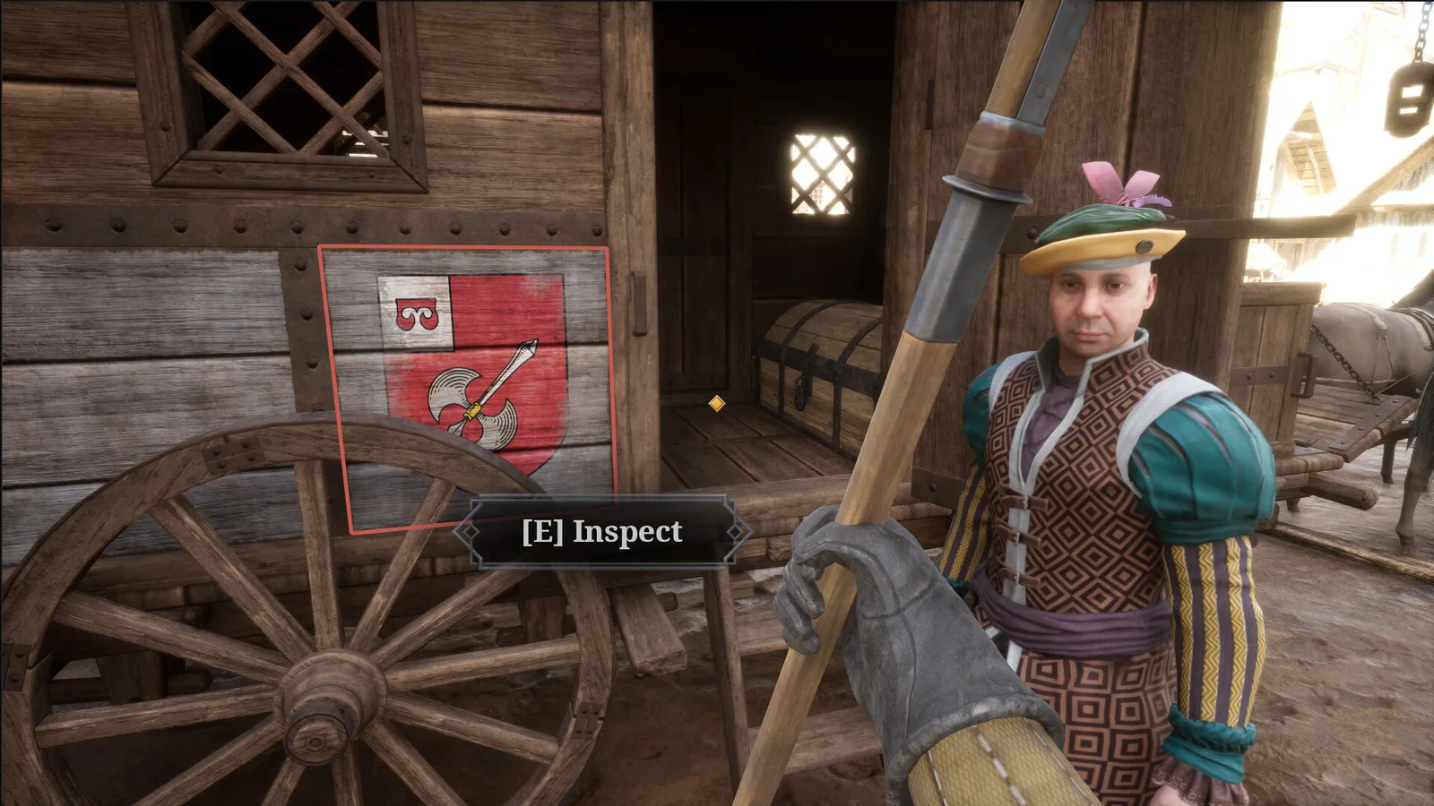 Gameplay scene from Gate Guard Simulator featuring character interaction