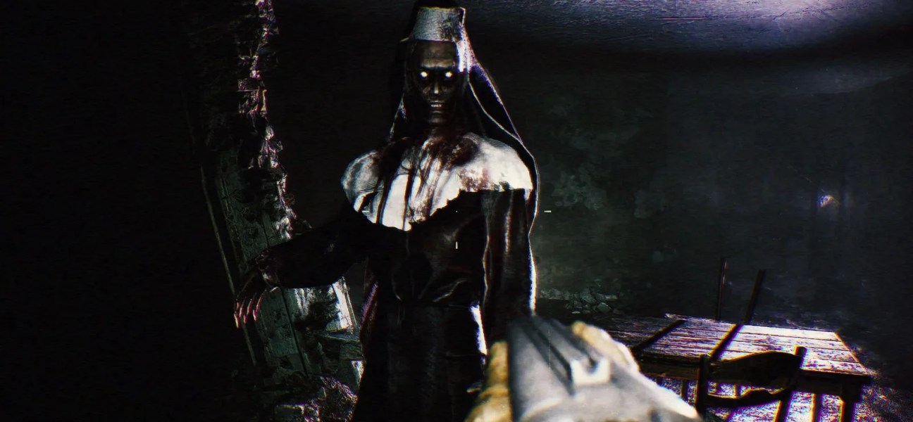 GUTTED: Infested Crypts gameplay featuring a creepy character in a dark setting
