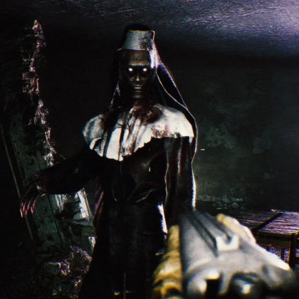 GUTTED: Infested Crypts gameplay featuring a creepy character in a dark setting