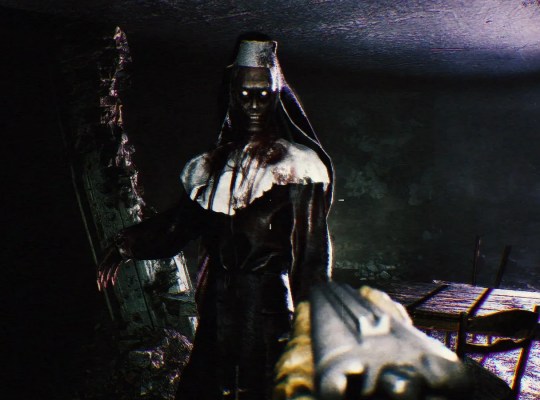 GUTTED: Infested Crypts gameplay featuring a creepy character in a dark setting
