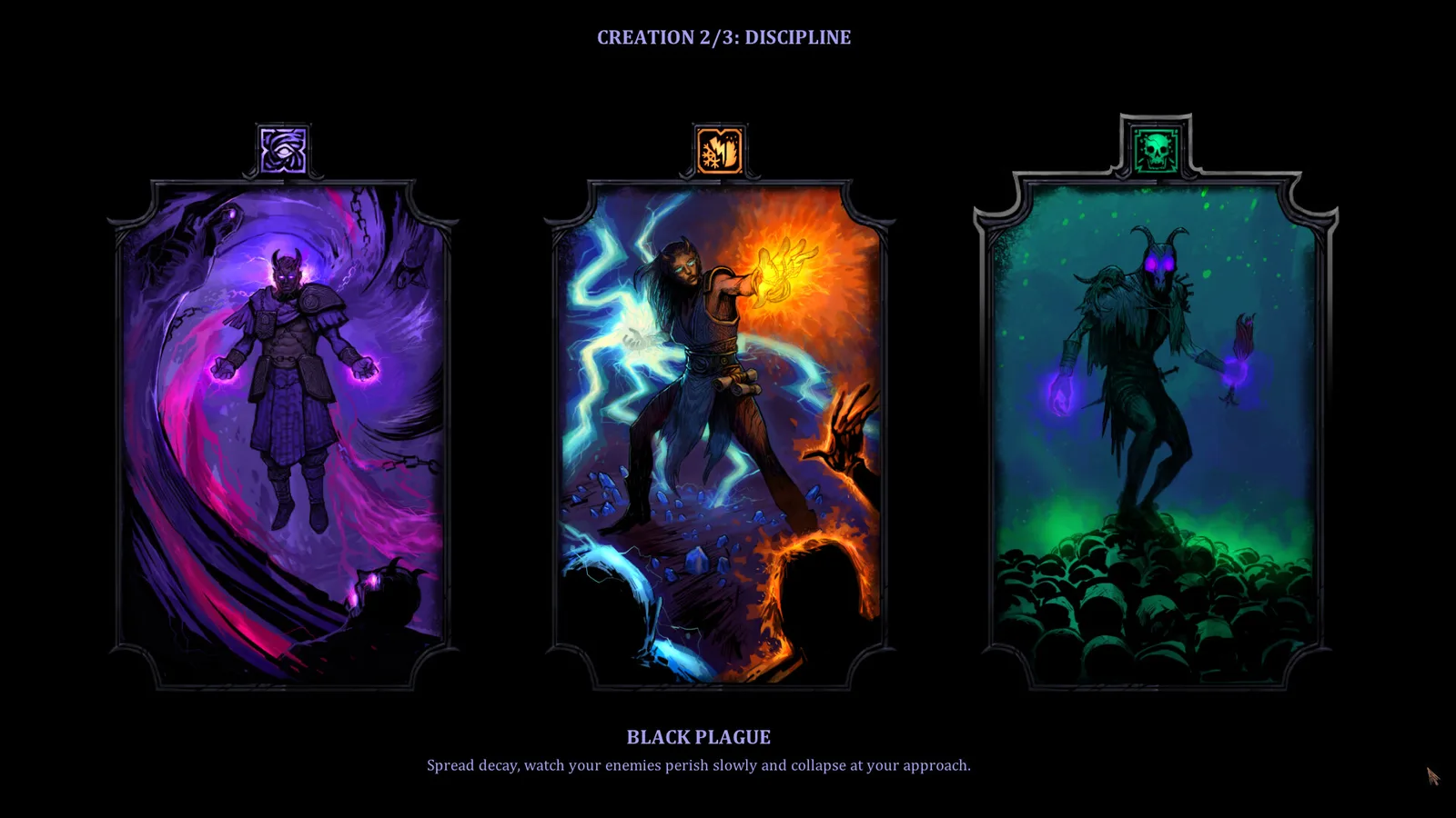 HellSlave II character selection showcasing unique abilities and dark fantasy art