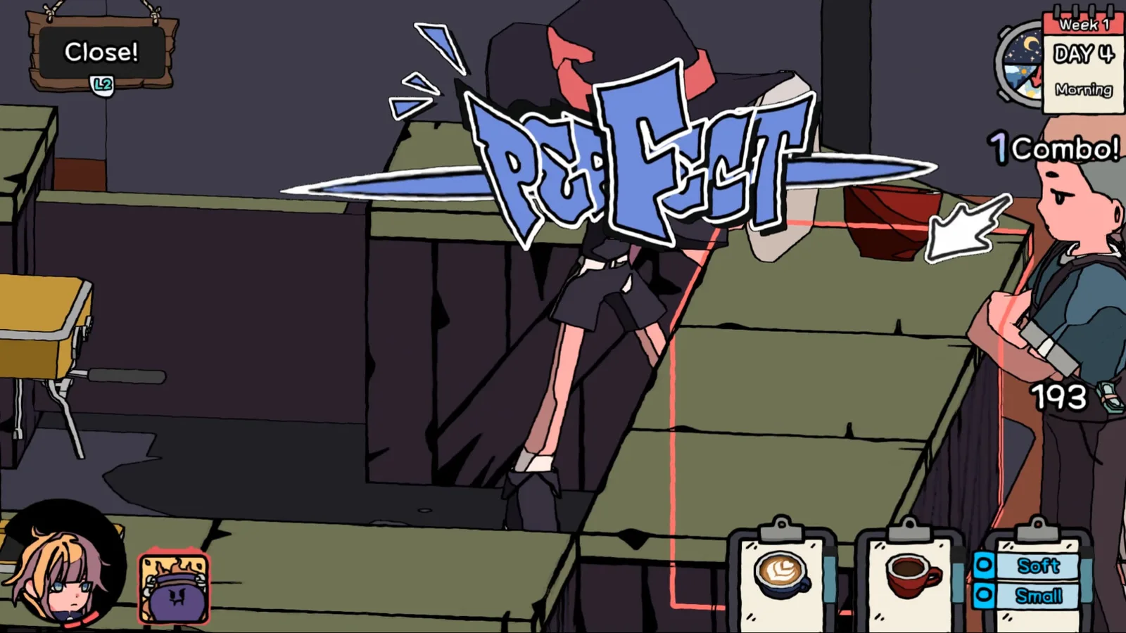 Gameplay screenshot of Hips N' Noses featuring a character in action.