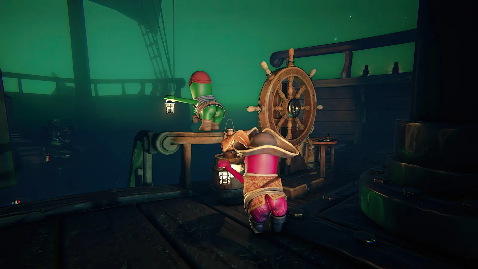 Pirate characters on a ship in Last Pirates: Die Together game