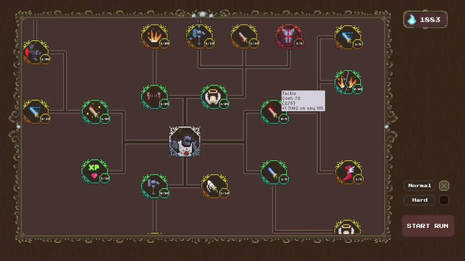 Loot Dungeon skill tree showcasing character progression and perks