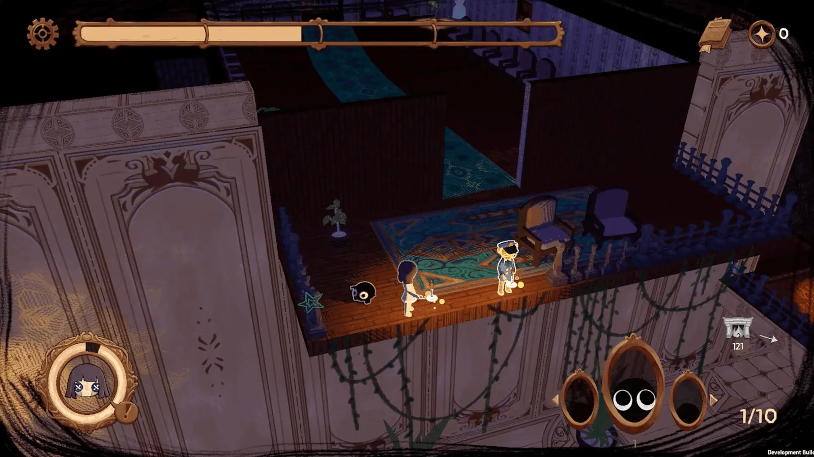 Gameplay screenshot of Sleep Herd featuring exploration and character interaction