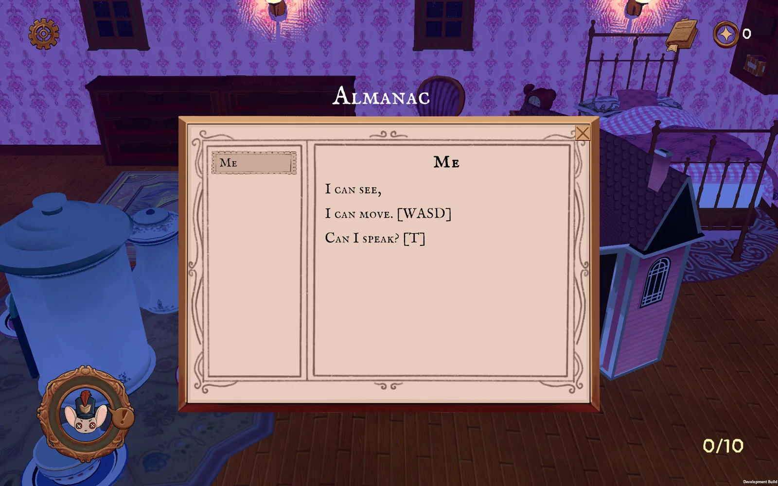 Screenshot from Sleep Herd showing almanac interface with player options.