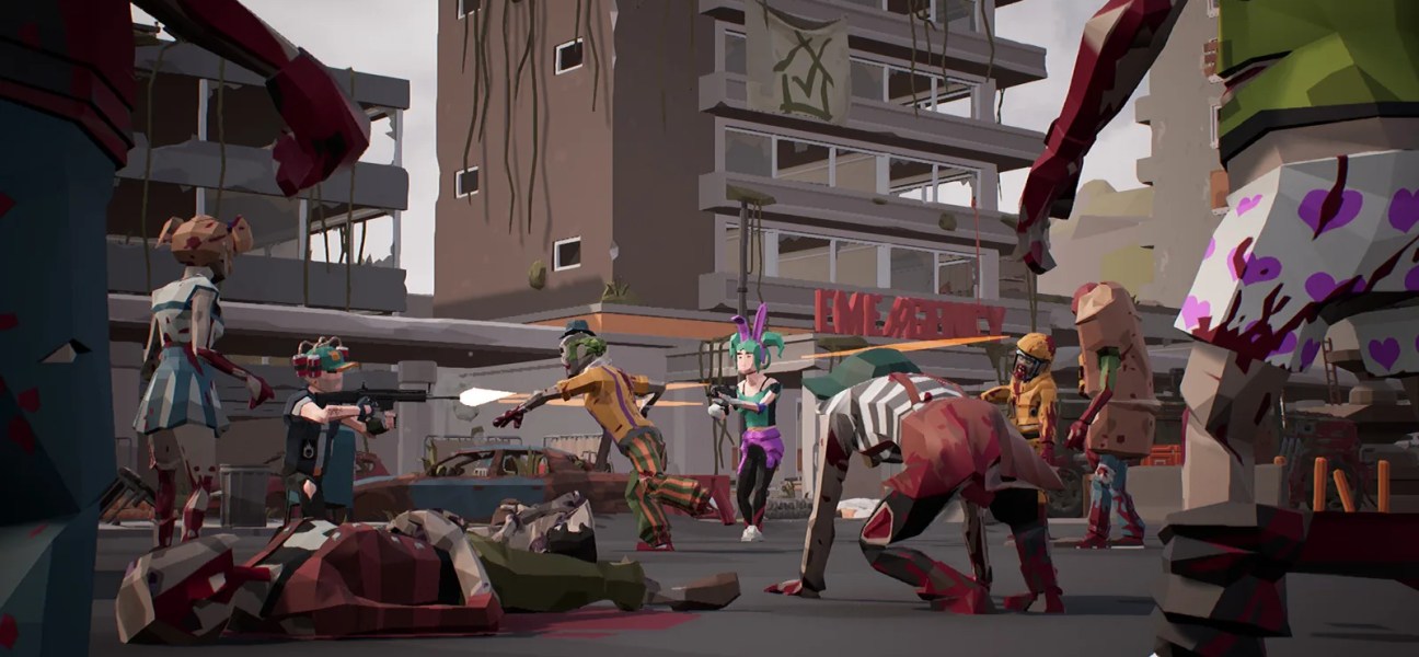 Action-packed scene from The Last Disease Z featuring zombies and survivors in a post-apocalyptic setting.