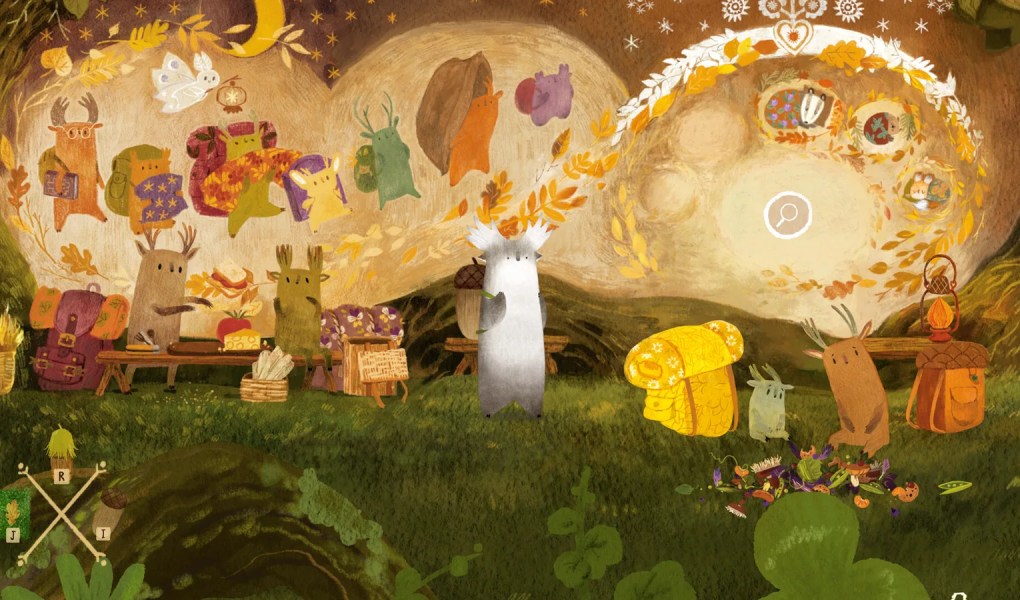 Charming forest scene with whimsical characters and colorful backpacks in Tukoni: Forest Keepers