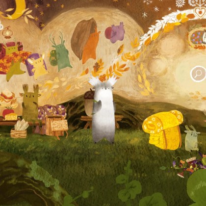 Charming forest scene with whimsical characters and colorful backpacks in Tukoni: Forest Keepers