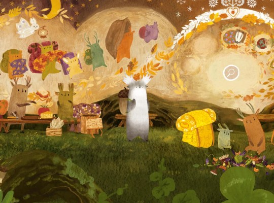 Charming forest scene with whimsical characters and colorful backpacks in Tukoni: Forest Keepers