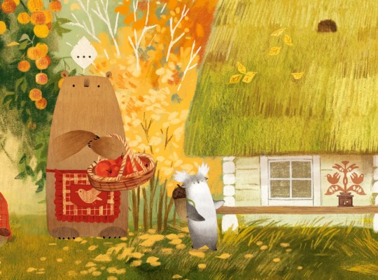Charming forest scene from Tukoni: Forest Keepers featuring a bear and a small creature.
