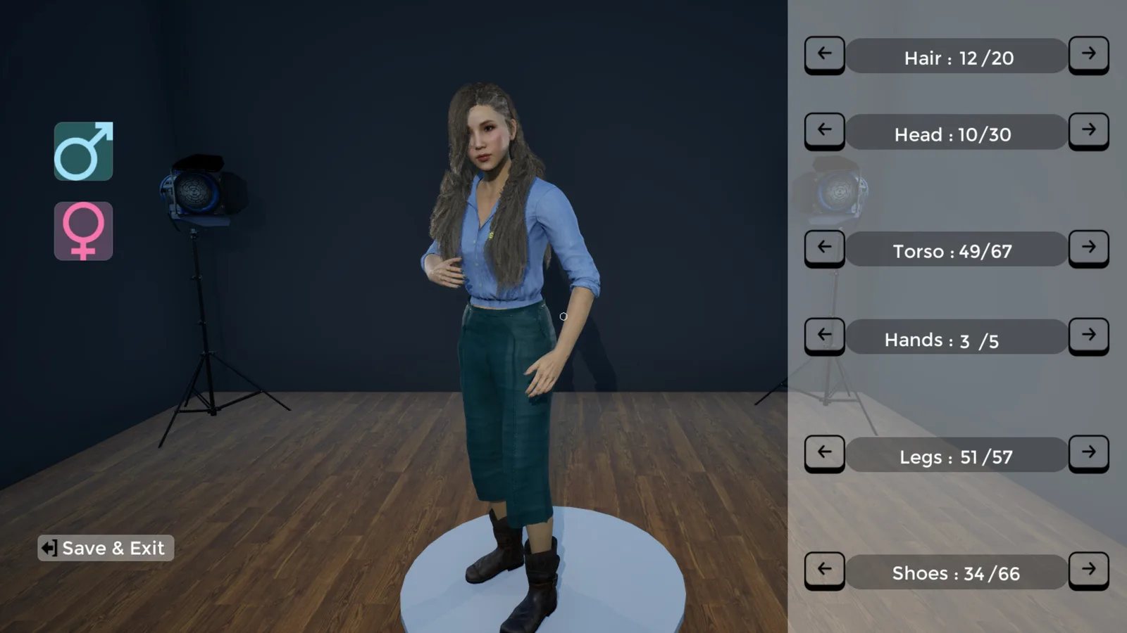 Character customization screen in Burger Shift: Team Rush game