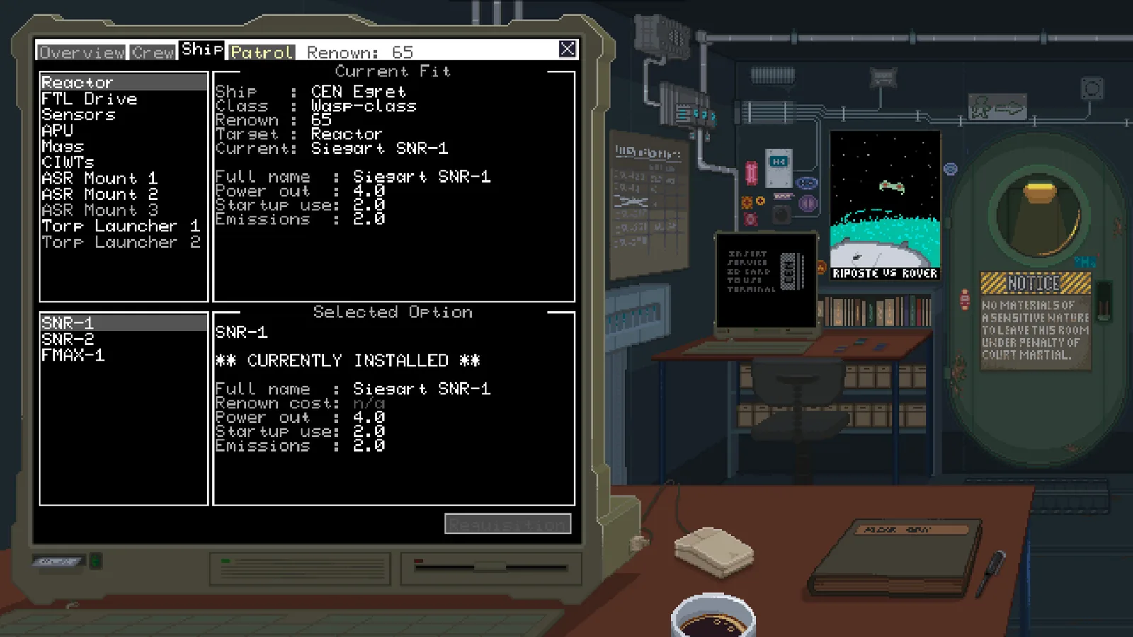 Gameplay interface of Deck & Conn showcasing ship management features.