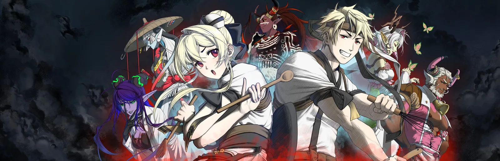 Food Devils game header featuring a chef in a post-apocalyptic setting.