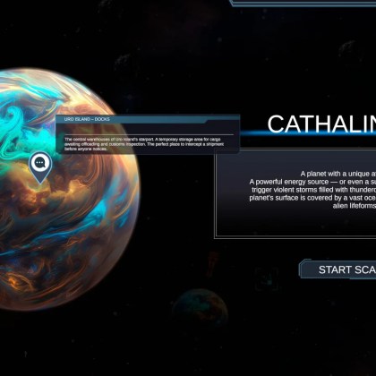 Exploring Cathalina IV in Frontier: Path of Shadows game interface