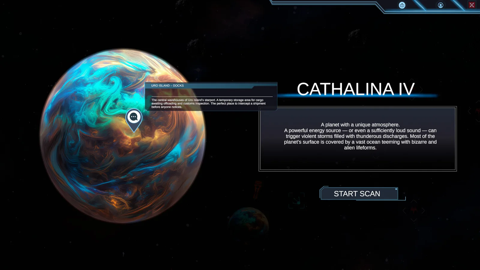 Exploration of Cathalina IV in Frontier: Path of Shadows game