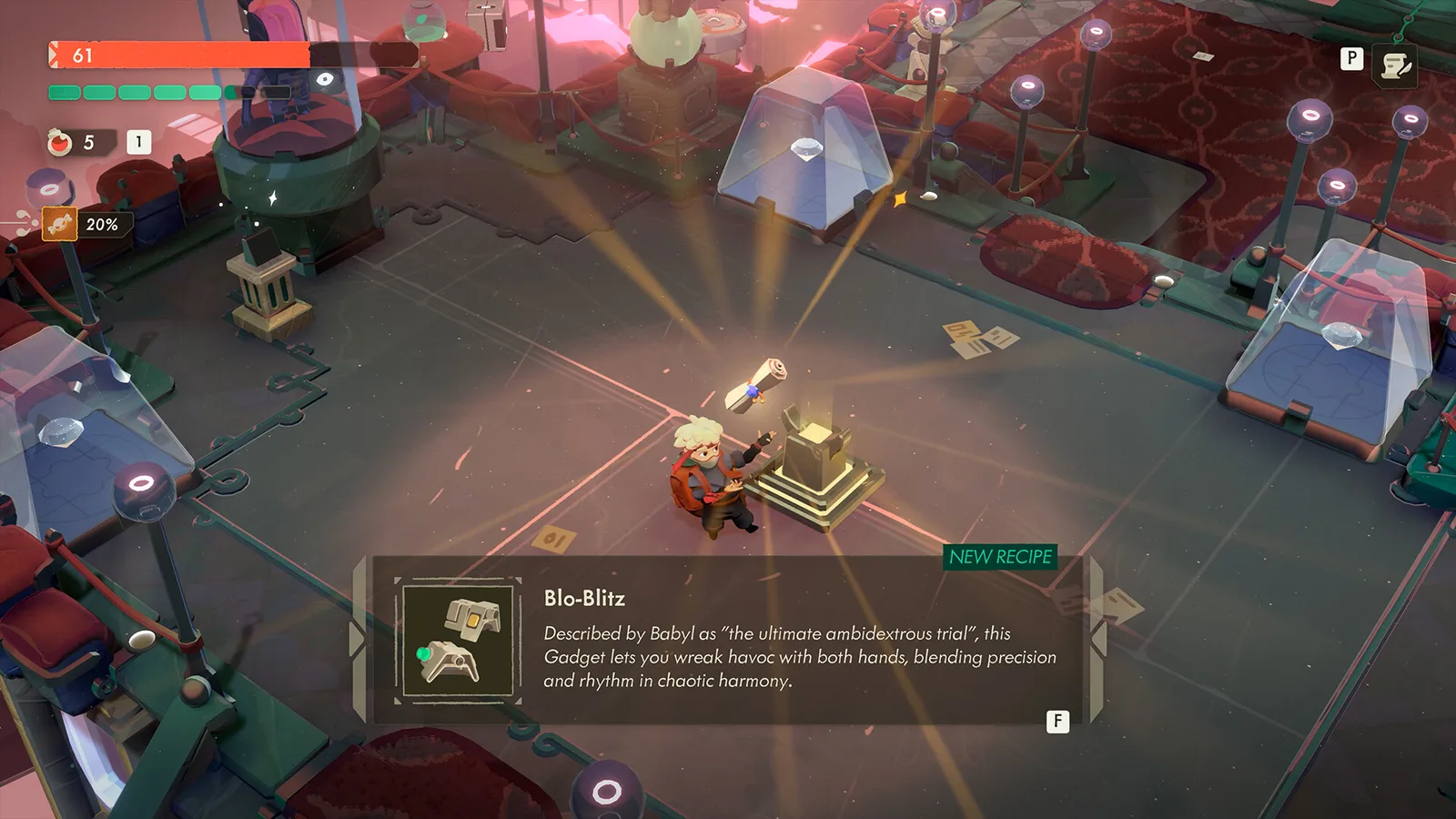 Gameplay scene from Moonlighter 2: The Endless Vault showcasing crafting mechanics.