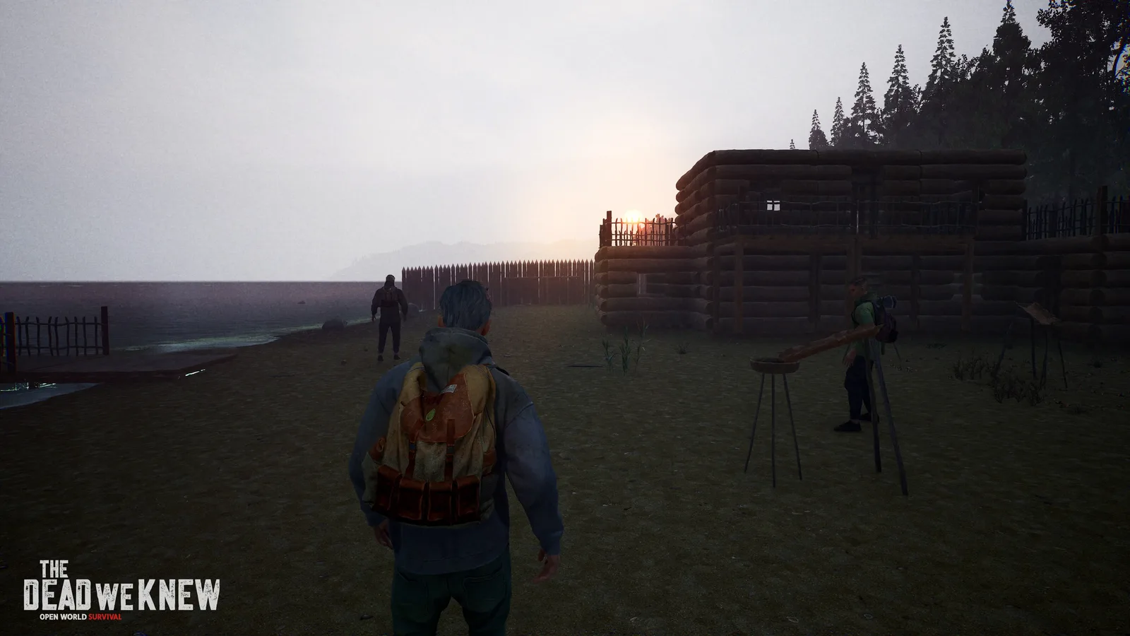 Survival scene in The Dead We Knew with characters and a sunset backdrop