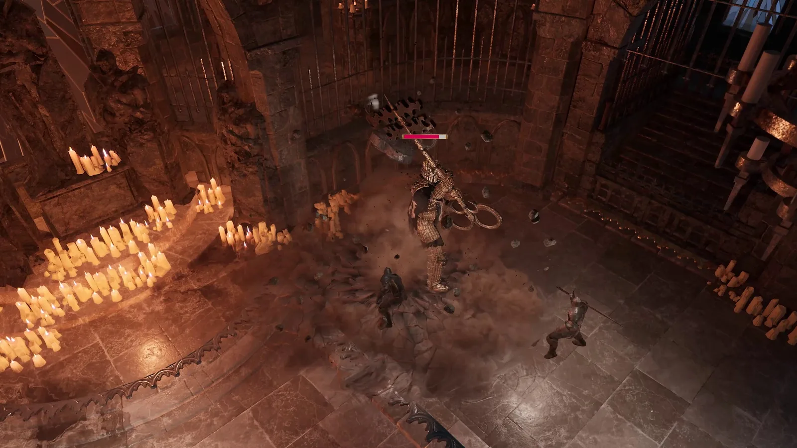 Epic battle scene in Wardens of Avalon with a giant creature and characters fighting.